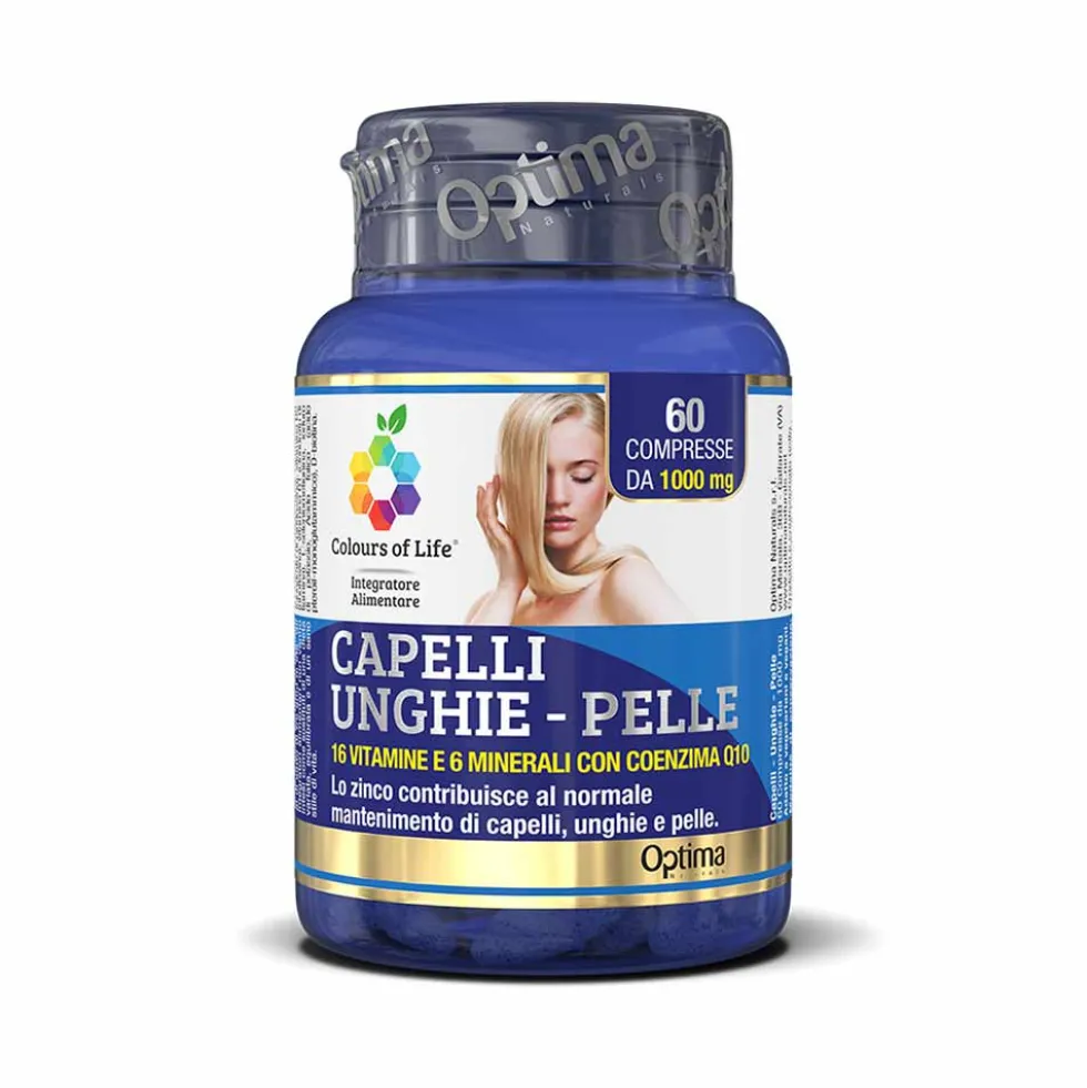 Optima Naturals Colours of Life - Integratore per capelli, unghie e pelle, 60 compresse
