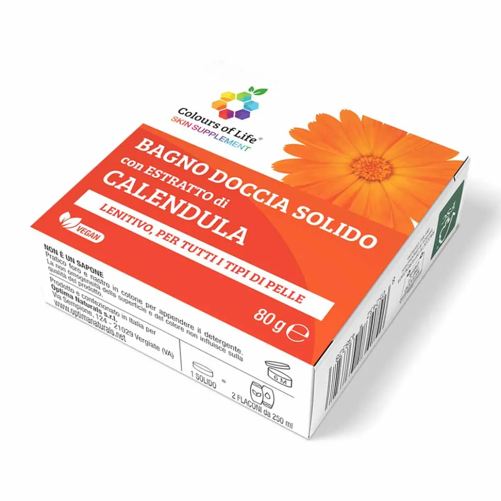 Optima Naturals Colours of Life - Bagnodoccia solido lenitivo alla calendula, 80 g
