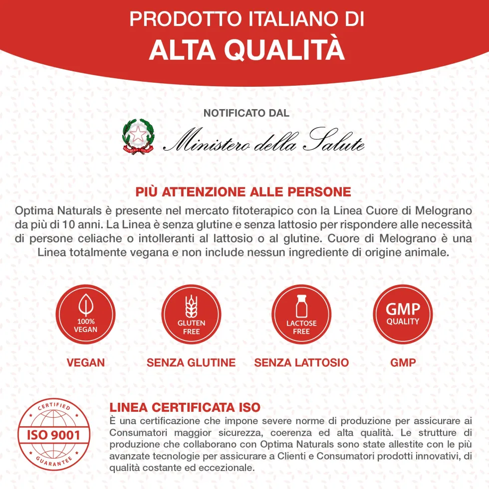 Optima Naturals Cuore di melograno Oxy4 - Integratore antiossidante per la circolazione, 1 litro