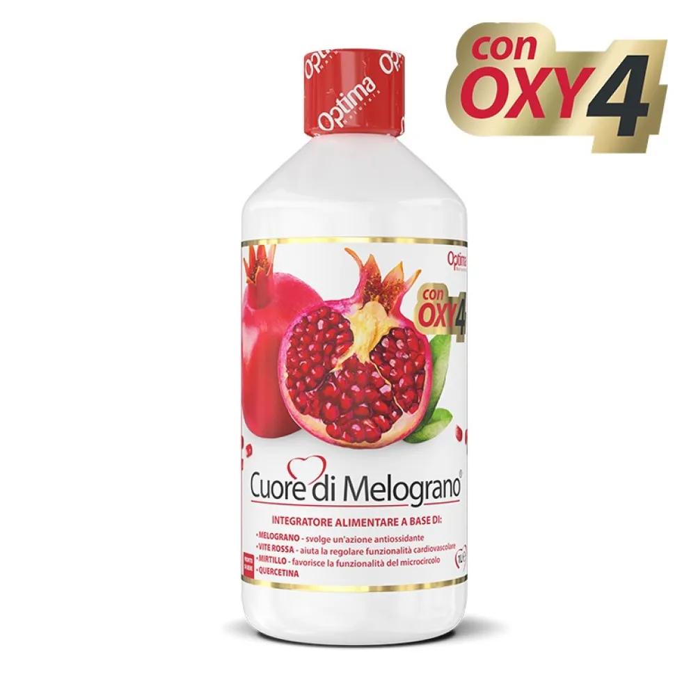 Optima Naturals Cuore di melograno Oxy4 - Integratore antiossidante per la circolazione, 1 litro