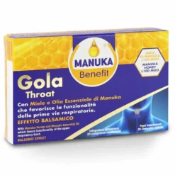 Optima Naturals Manuka Benefit Gola - Integratore per la gola con effetto balsamico, 20 compresse