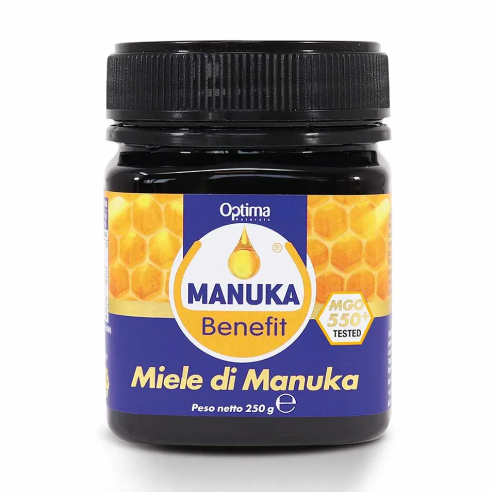 Optima Naturals Manuka Benefit 550 MGO - Miele di Manuka antibatterico ed emolliente, 250 g