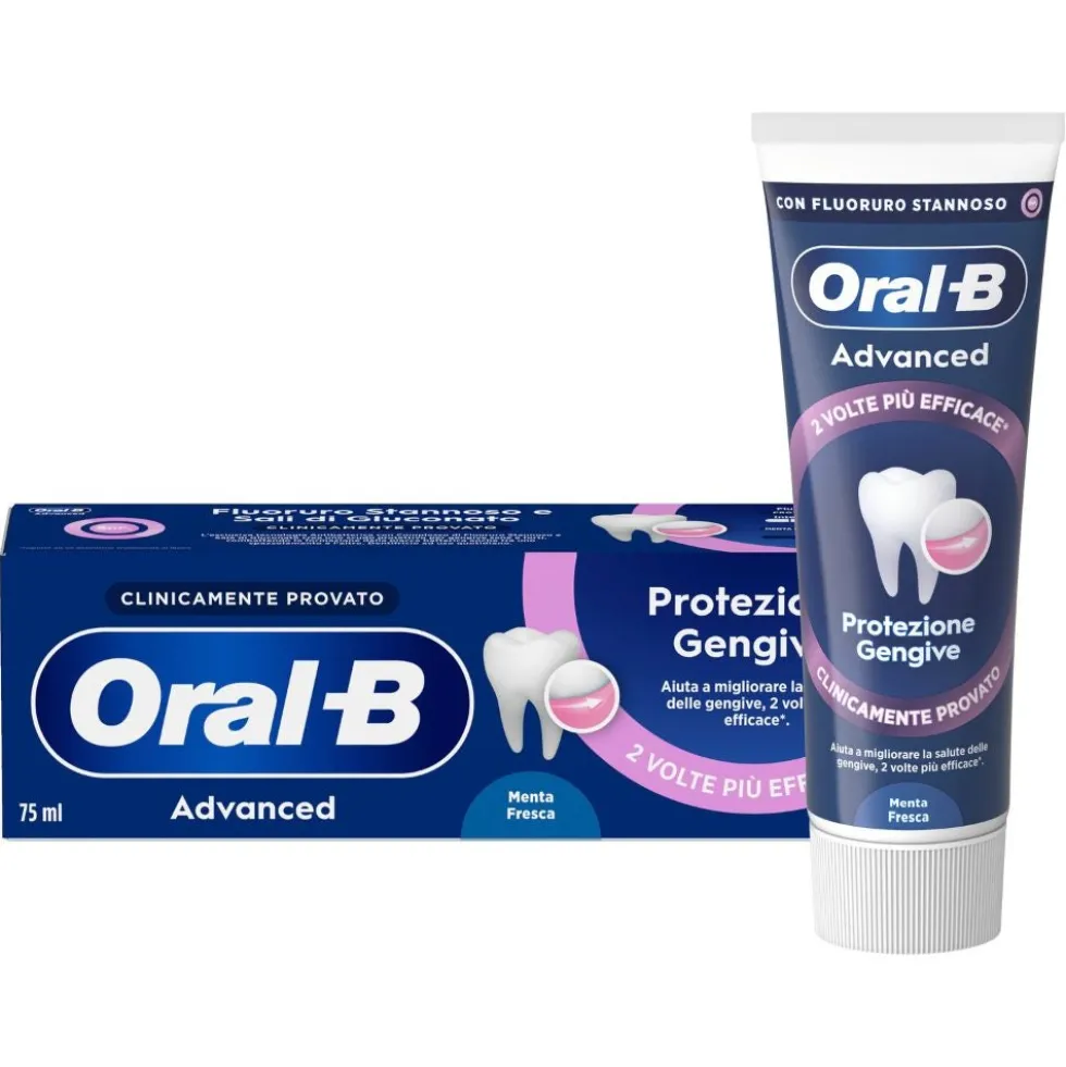 Oral-B Advanced Protezione Gengive Dentifricio Menta Fresca, 75ml
