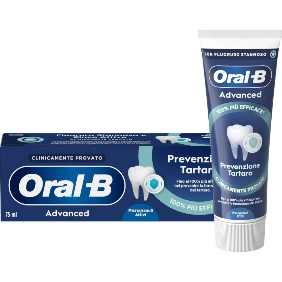 Oral-B Advanced Protezione Tartaro Dentifricio con Microgranuli Attivi, 75ml