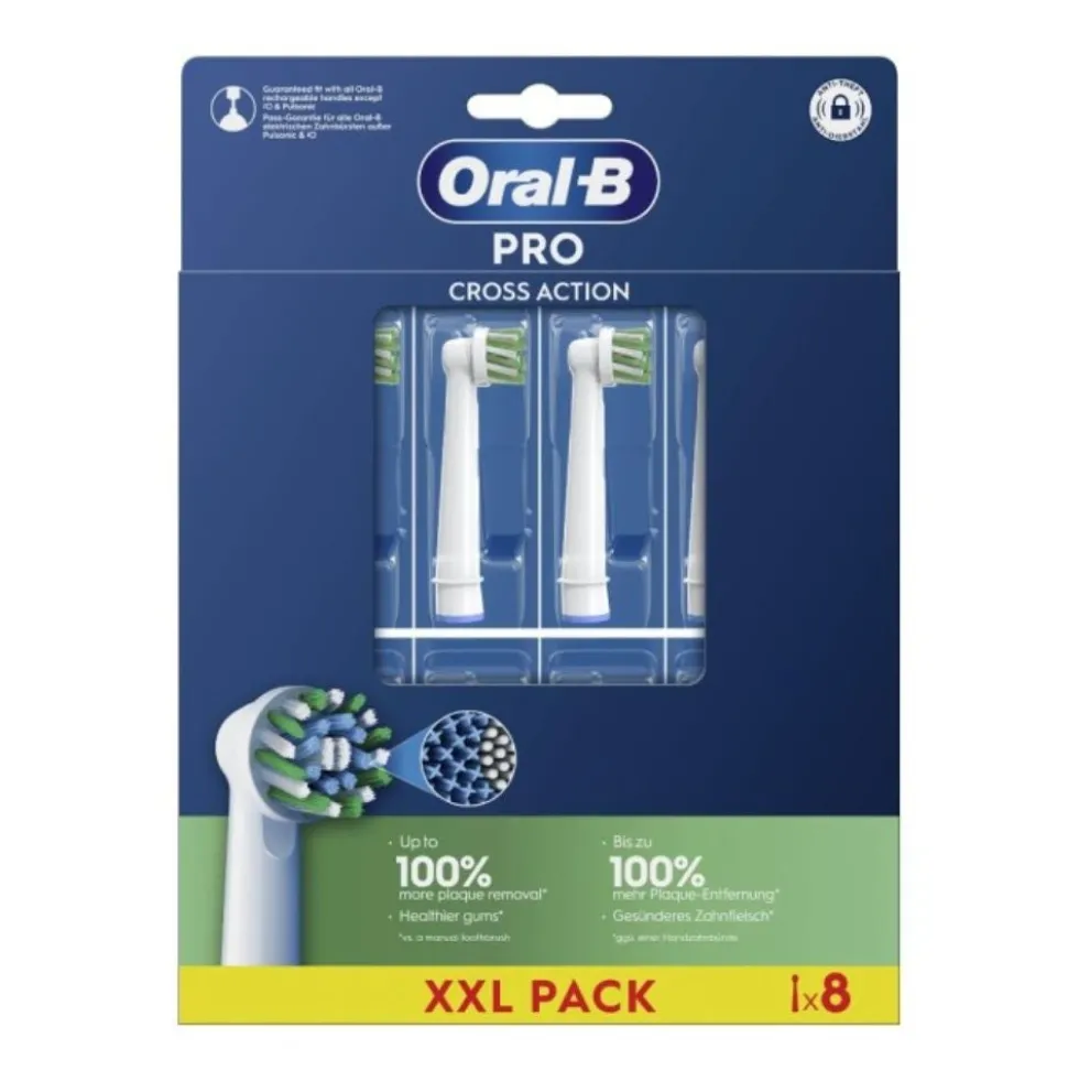 Oral-B CrossAction Testine di Ricambio per Spazzolino Elettrico, 8 Pezzi