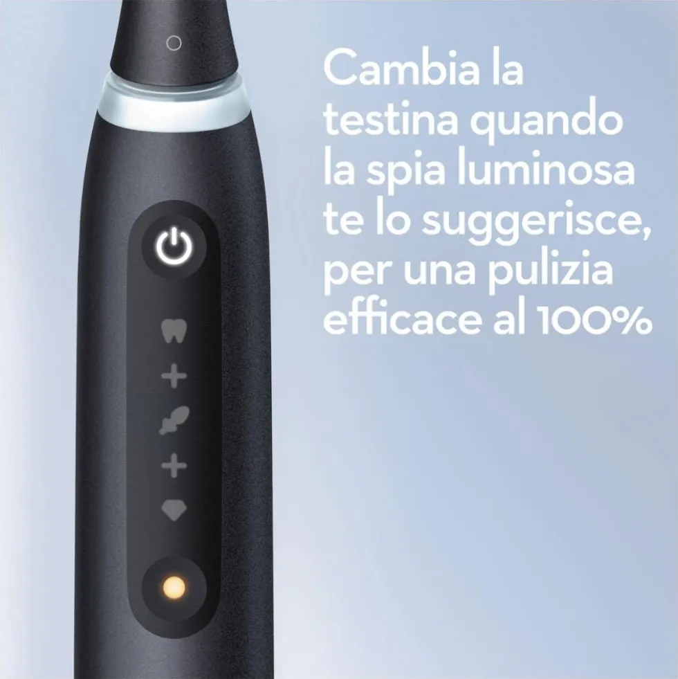 Oral-B iO 5S Nero - Spazzolino elettrico ricaricabile antiplacca, 1 spazzolino con custodia