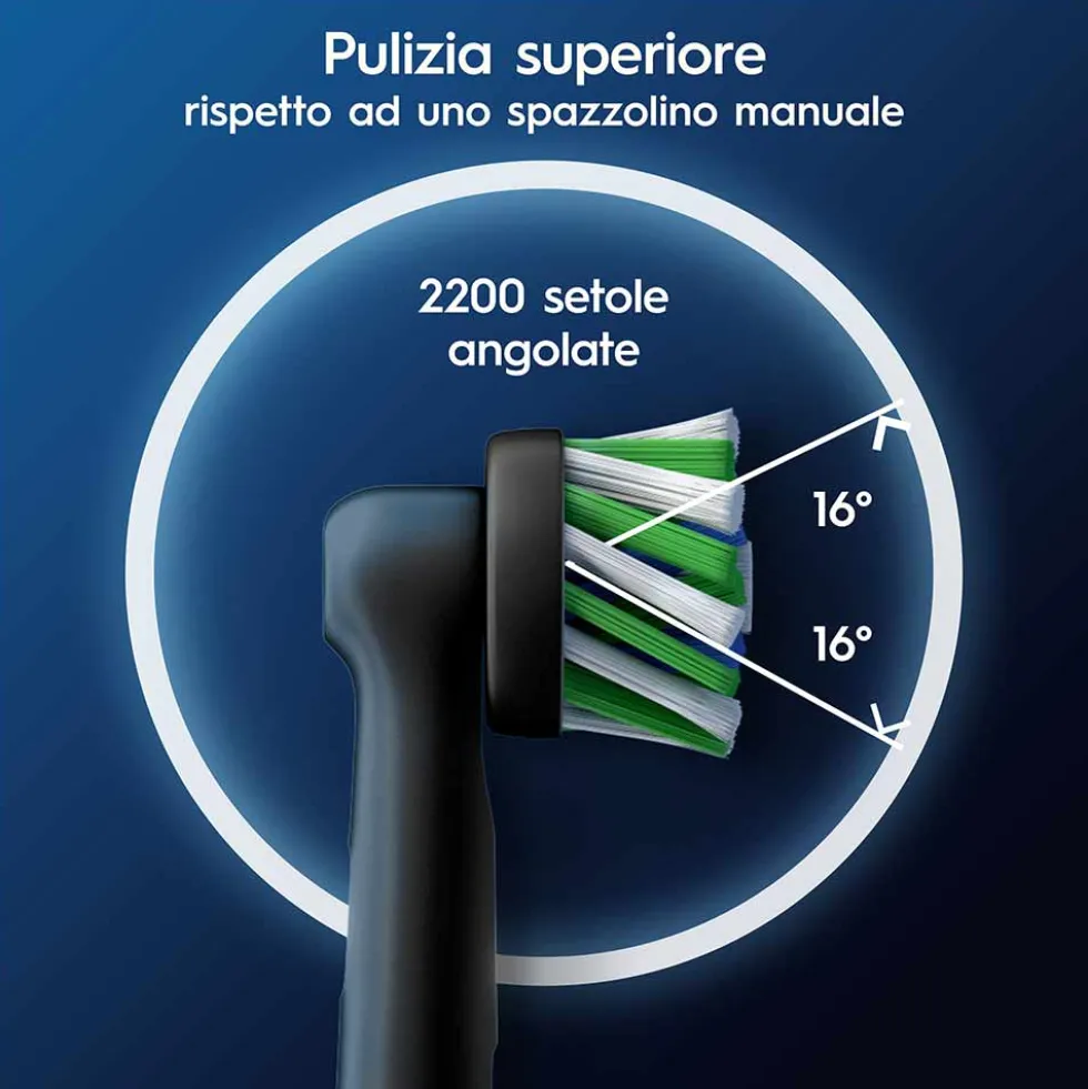 Oral-B Pro Cross Action Black Testine di Ricambio, 3 Testine