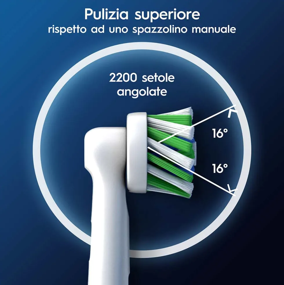 Oral-B Pro Cross Action Testine di Ricambio Spazzolino Elettrico, 3 Pezzi