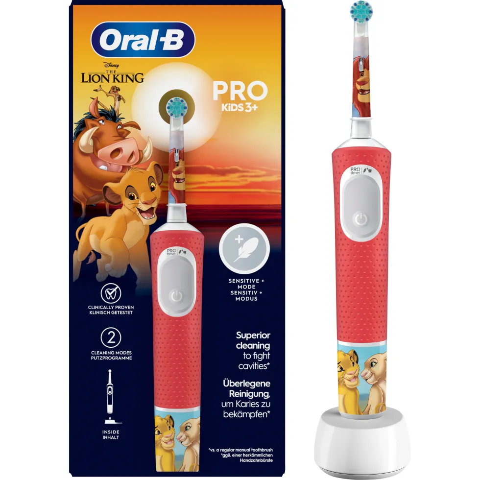 Oral-B Pro Kids Re Leone - Spazzolino elettrico per l'igiene orale dei bambini dai 3 anni, 1 pezzo