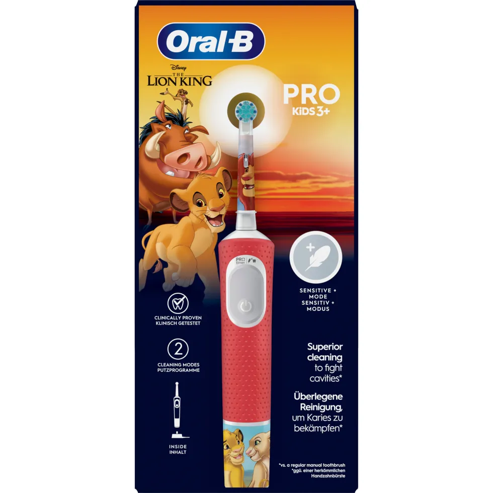 Oral-B Pro Kids Re Leone - Spazzolino elettrico per l'igiene orale dei bambini dai 3 anni, 1 pezzo
