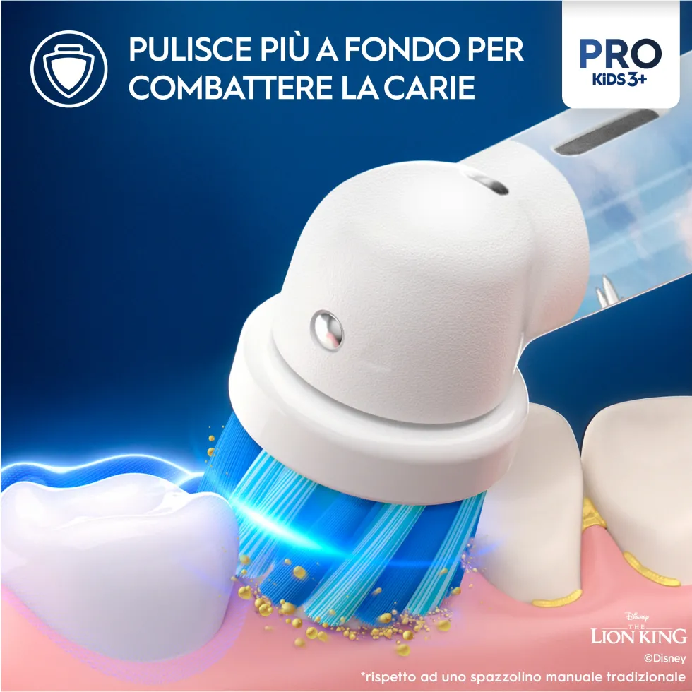 Oral-B Pro Kids Re Leone - Spazzolino elettrico per l'igiene orale dei bambini dai 3 anni, 1 pezzo