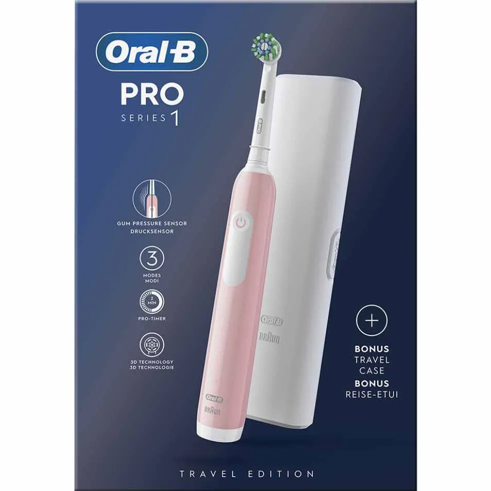 Oral-B PRO Series 1 Spazzolino Elettrico Rosa + 1 Testina + Custodia