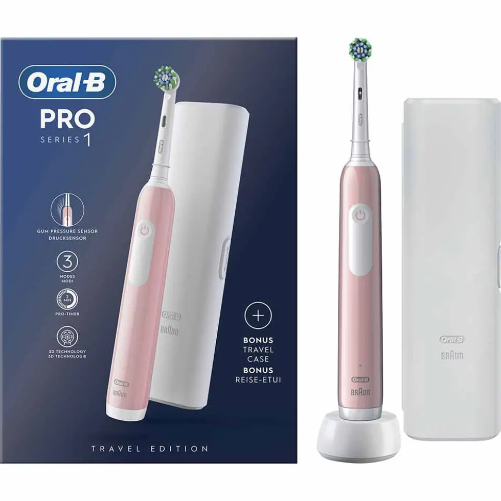 Oral-B PRO Series 1 Spazzolino Elettrico Rosa + 1 Testina + Custodia
