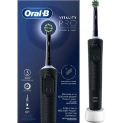 Oral-B Spazzolino Elettrico Ricaricabile Vitality Pro Nero, 1Testina 1Spazzolino