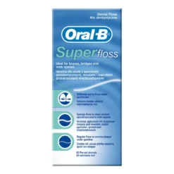 Oral-B Superfloss Filo Interdentale Ideale per Spazi Ampi, 50 Fili Pre-Tagliati
