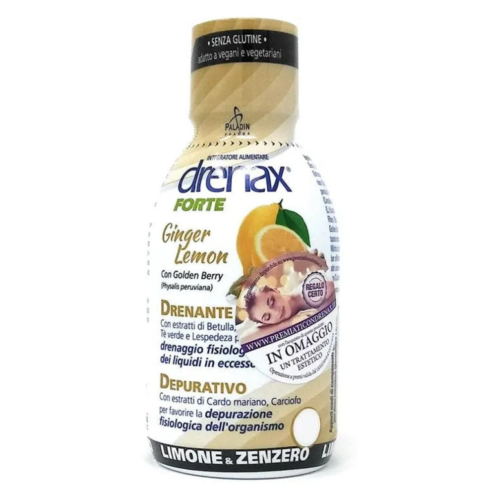 Paladin Pharma Drenax Forte integratore zenzero e limone - Drenante per la ritenzione idrica, 750 ml
