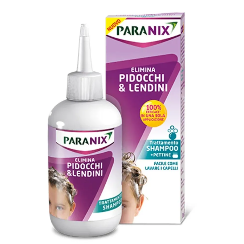 Paranix Elimina Pidocchi e Lendini - Shampoo per il trattamento antipediculosi, 200 ml con pettine