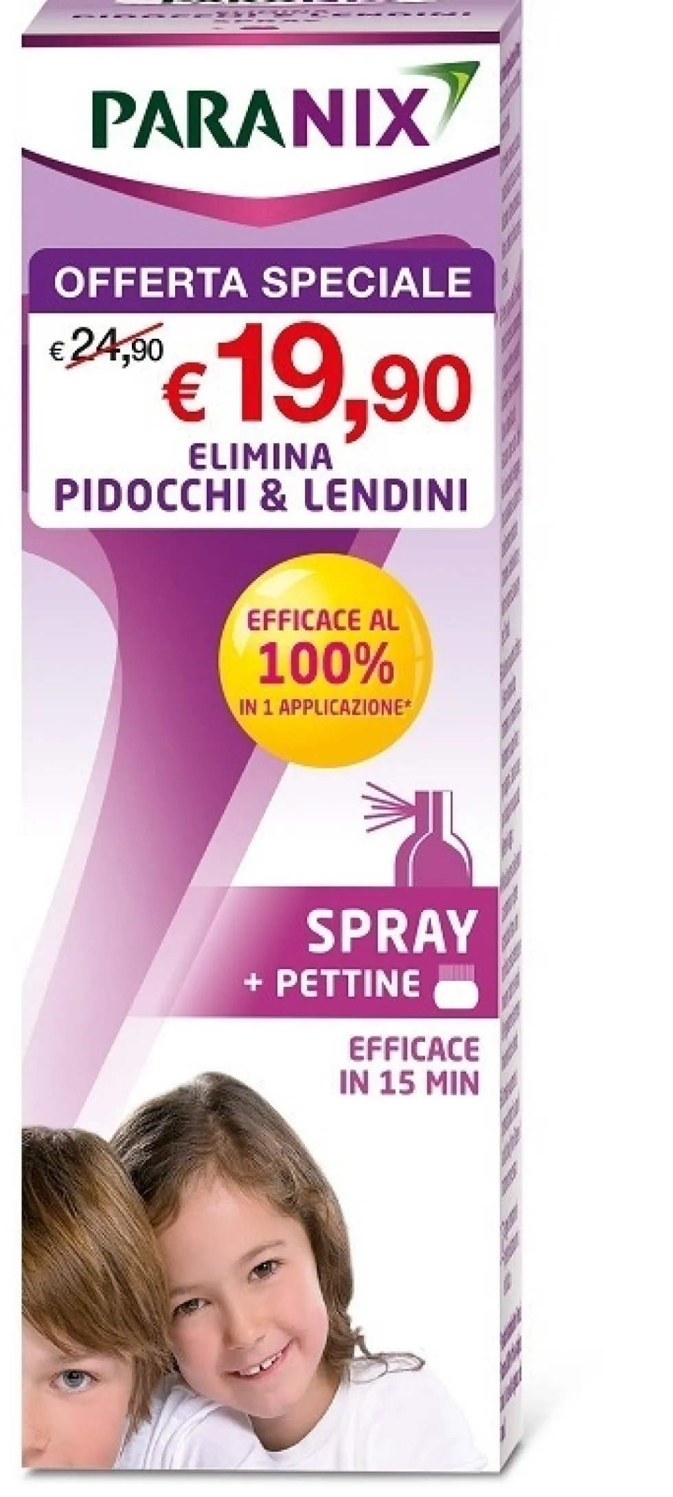 Paranix Spray Antipediculosi - Trattamento per eliminare i pidocchi e le lendini, 100 ml con pettine