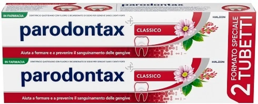 Parodontax Herbal Classico Dentifricio con Fluoro e Bicarbonato di Sodio Bipack, 2x75ml