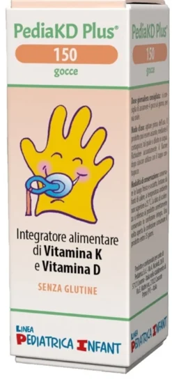 Pediatrica PediaKD Plus 150 ml - Integratore di vitamine K e D per lo sviluppo osseo, 5 ml