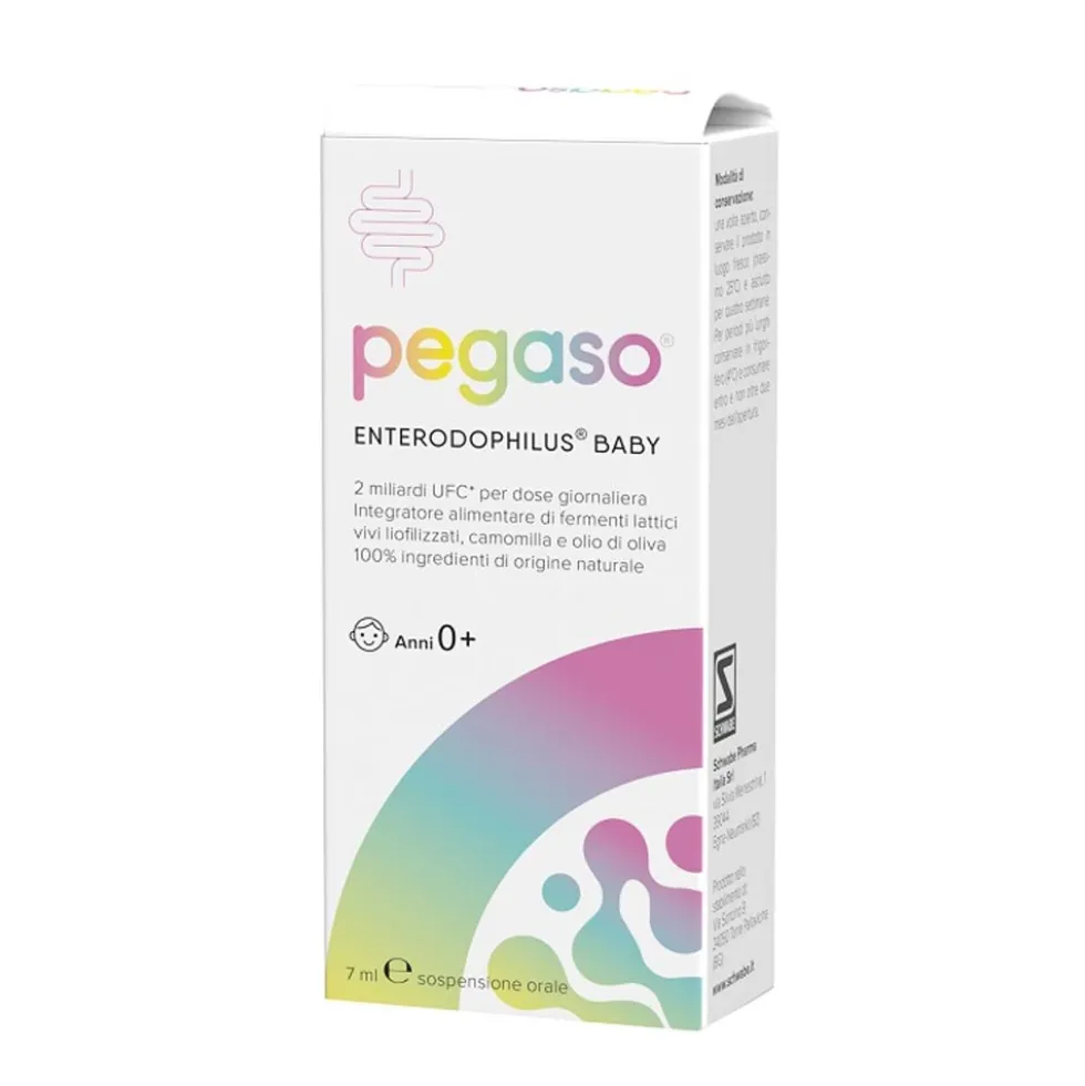 Pegaso Enterodophilus Baby - Integratore probiotico per il riequilibrio intestinale, flacone da 7 ml