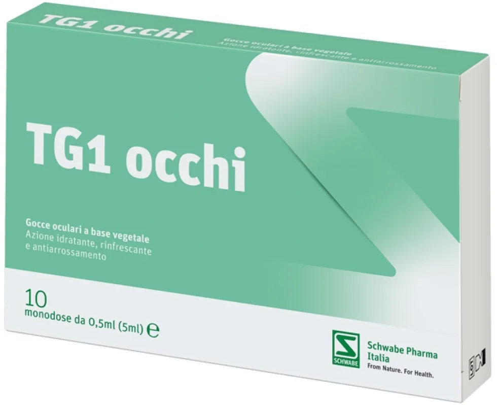Pegaso Tg1 Occhi - Gocce oculari idratanti e antiarrossamento, 10 monodose da 0,5 ml