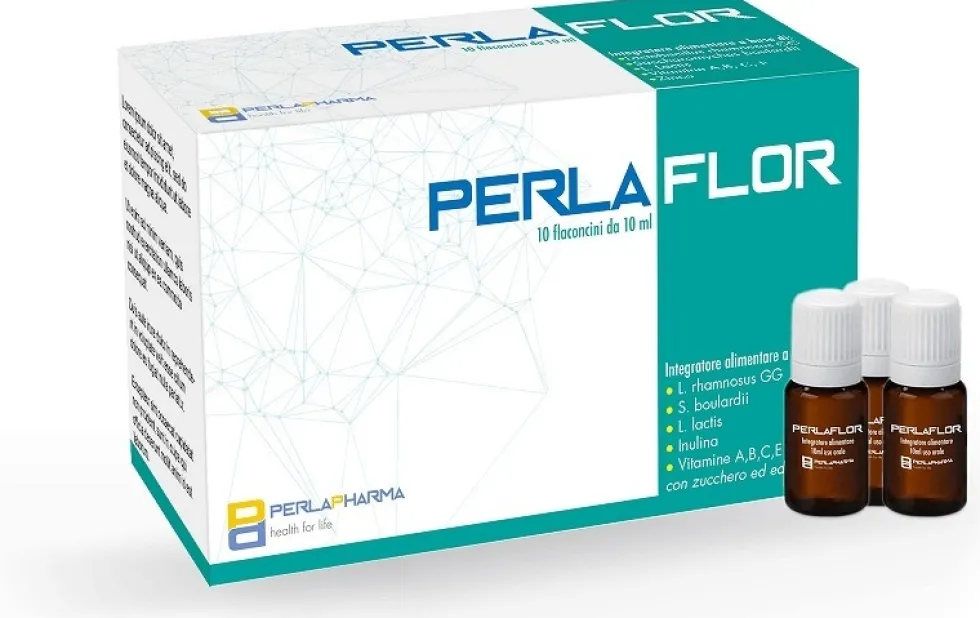 Perla Pharma Perlaflor - Integratore per la flora intestinale, 10 flaconcini da 10 ml