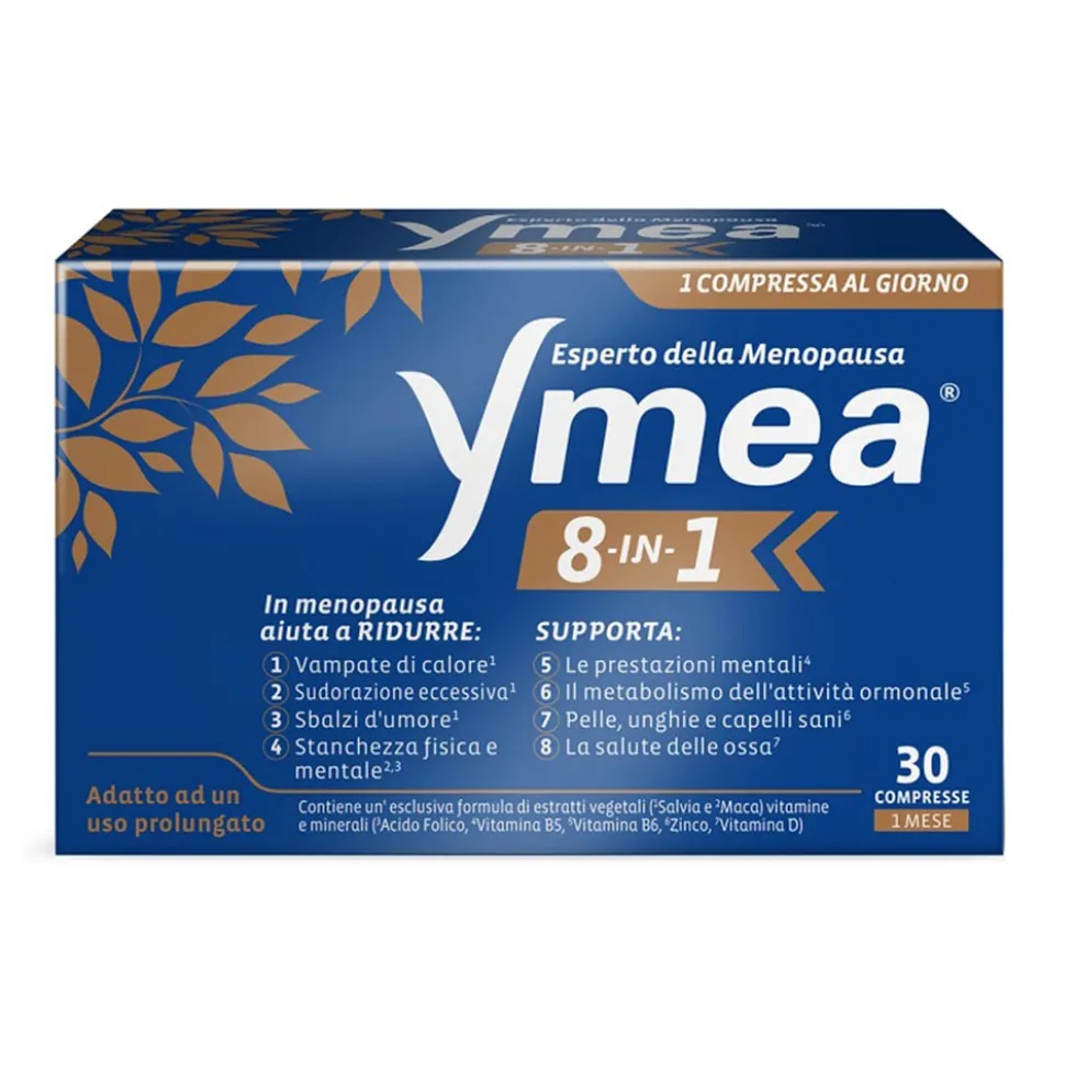 Perrigo Ymea - 8in1 Integratore Alimentare Menopausa, 30 Compresse