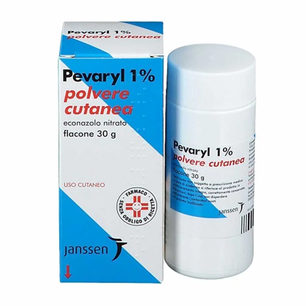 Pevaryl 1% Polvere Cutanea Econazolo Nitrato Trattamento Micosi, 30g