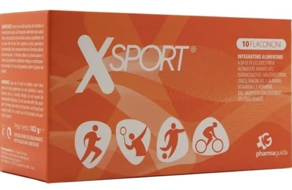 Pharmaguida Xsport 10 flaconcini - Integratore sportivo per l'energia e il recupero, 10 ml
