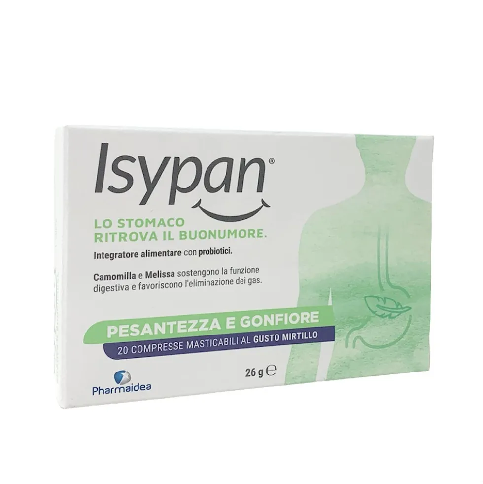 Pharmaidea Isypan - Pesantezza Gonfiore Integratore, 20 Compresse Masticabili