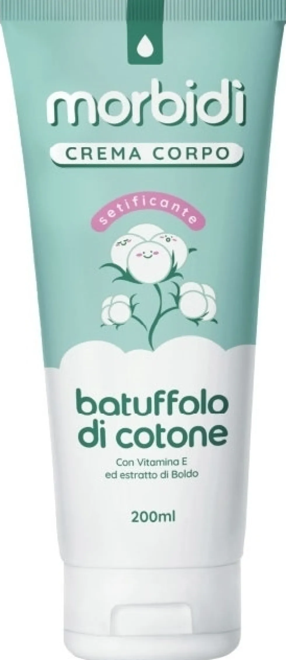 Pharmaidea Morbidì - Batuffolo di cotone Crema Corpo idratante e nutriente per la pelle, 200 ml