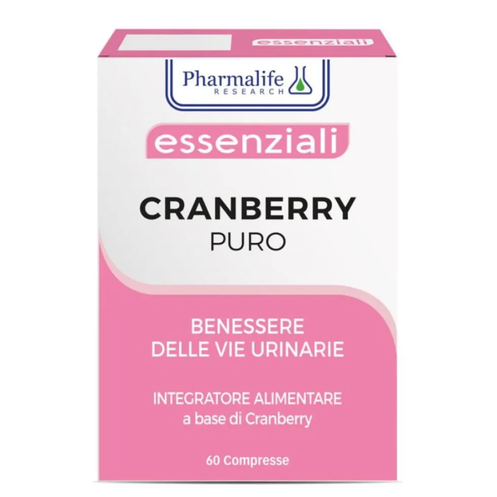 Pharmalife Research Cranberry Puro Integratore per il benessere delle vie urinarie, 60 compresse