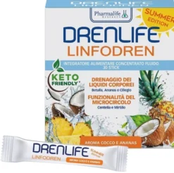 Pharmalife Research Drenlife Linfodren Summer Edition Integratore per drenaggio e microcircolo, 30 stick