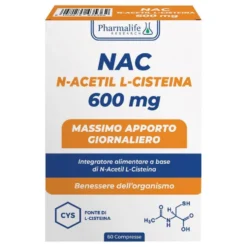 Pharmalife Research Nac 600 mg Integratore alimentare con azione ricostituente, 60 compresse