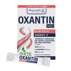 Pharmalife Research Oxantin Med - Slim Keto Energy+ Drenaggio dei Liquidi Integratore, 15 stick