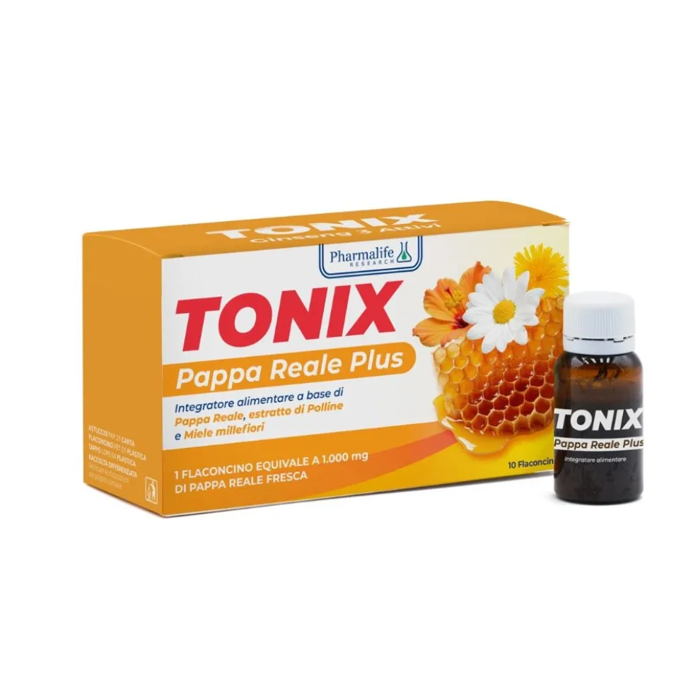 Pharmalife Research Tonix - Pappa Reale Integratore Stanchezza e Affaticamento, 10 flaconcini