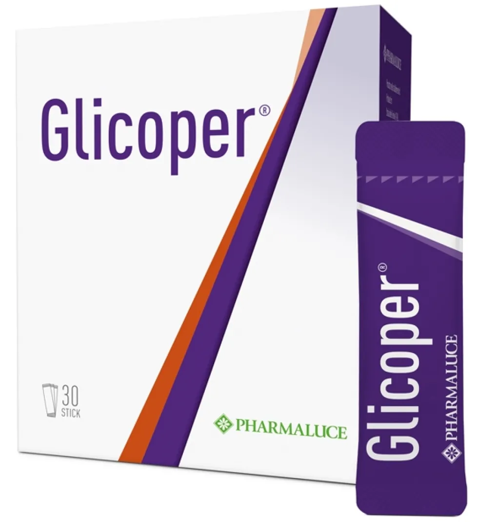 Pharmaluce Glicoper - Integratore Glicoper inulina per il metabolismo dei carboidrati, 30 stick