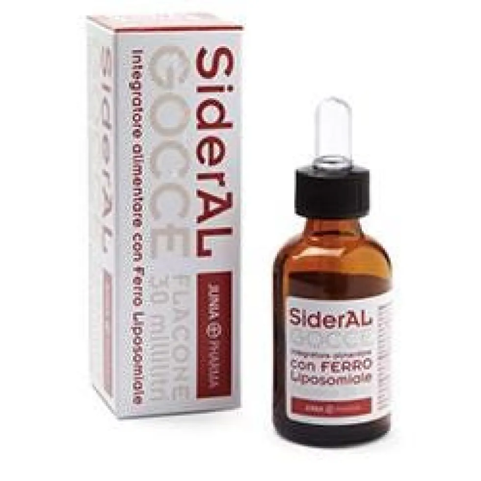 Pharmanutra Sideral - Integratore di ferro in gocce per le carenze alimentari, flacone da 30 ml
