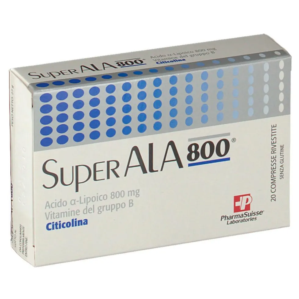 Pharmasuisse Laboratories SuperALA 800 Integratore Alimentare, 20 Compresse