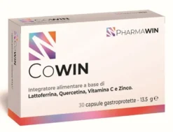 Pharmawin Cowin - Integratore con lattoferrina per le difese immunitarie, 30 capsule gastroprotette