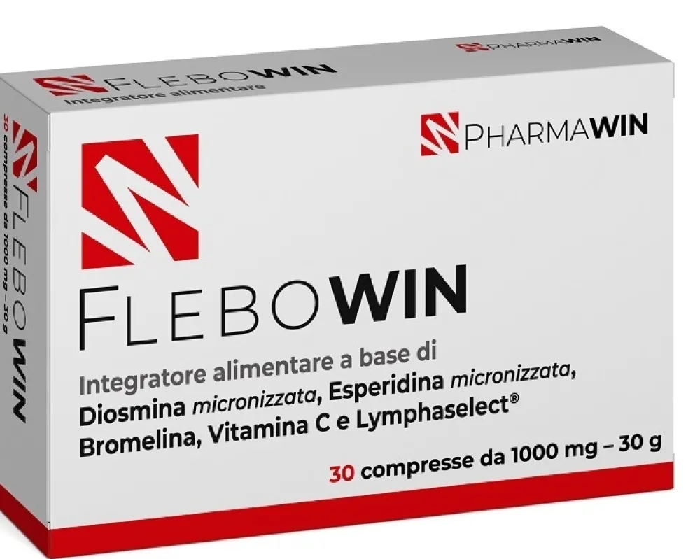 Pharmawin Flebowin compresse - Integratore per il microcircolo e circolazione venosa, 30 compresse