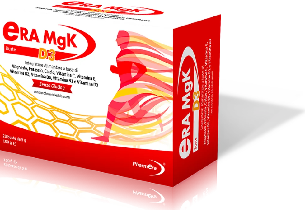 Pharmera era mgk d3 integratore - Ricostituente per la stanchezza e l'energia, 20 bustine da 5 g