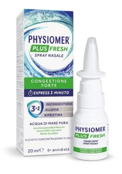Physiomer Plus Fresh - Spray nasale decongestionante con acqua di mare, 20 ml