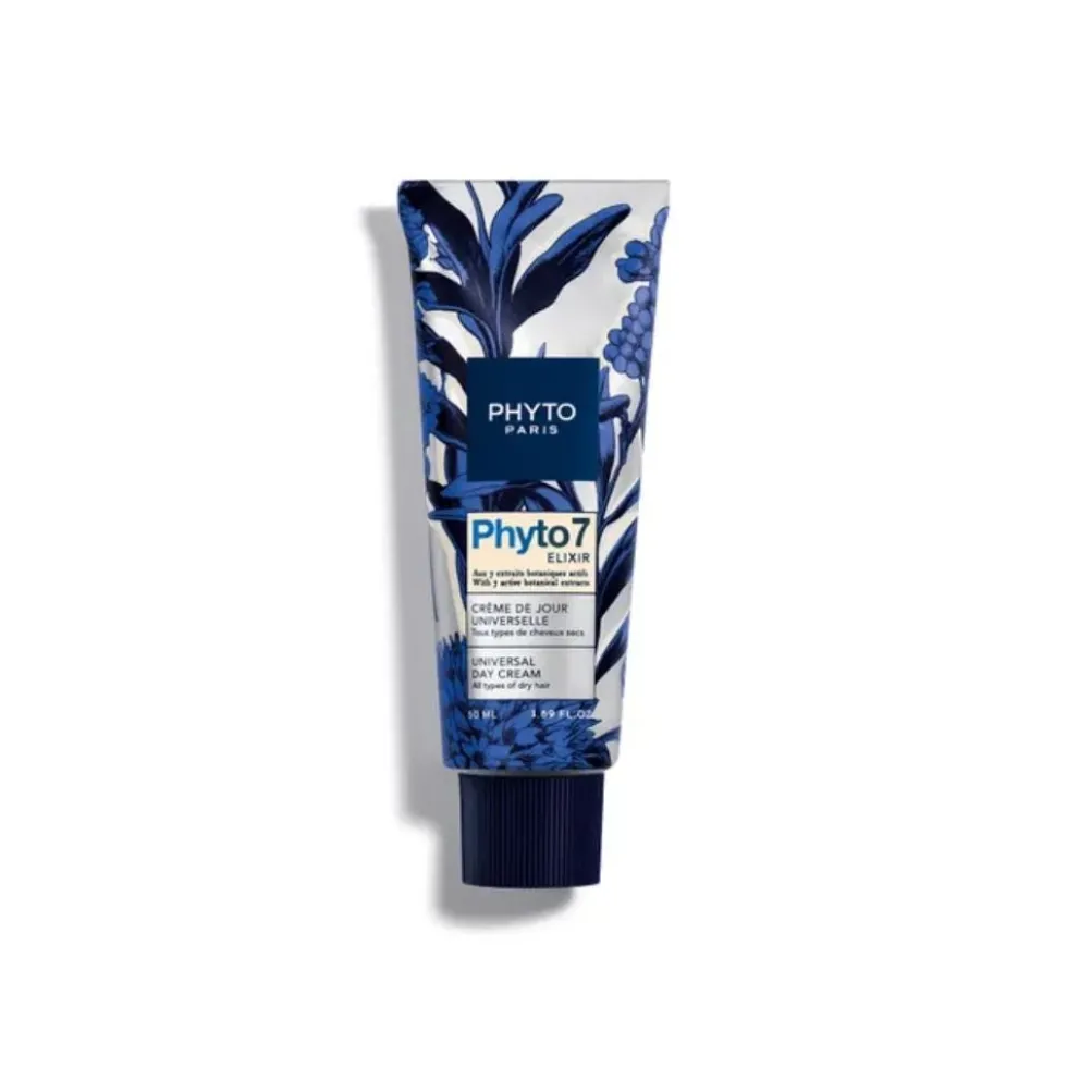 Phyto 7 Elixir Crema da Giorno Universale Capelli Secchi Molto Secchi Nutrimento Quotidiano, 50ml