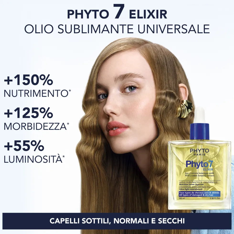 Phyto 7 Elixir - Olio multiuso per nutrire i capelli secchi e danneggiati, 100 ml
