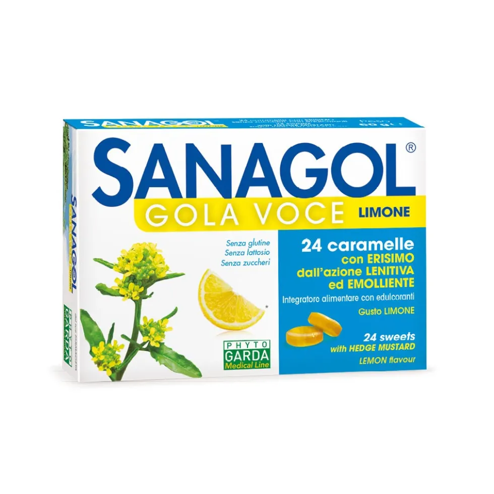 Phyto Garda Sanagol - Gola Voce Caramelle al Limone, 24 Caramelle