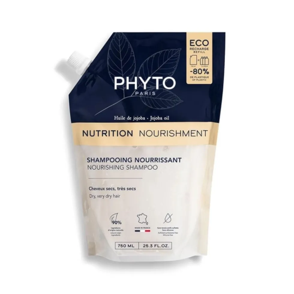 Phyto Nutrimento - Refill Shampoo Nutriente ed Idratante per Capelli Secchi Formato Ricarica, 750ml