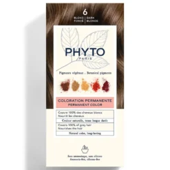 Phyto PhytoColor 6 biondo scuro - Colorazione permanente senza ammoniaca, 1 kit da 112 ml