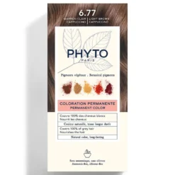 Phyto PhytoColor 6.77 marrone chiaro cappuccino - Colorazione permanente ai pigmenti vegetali, 1 kit